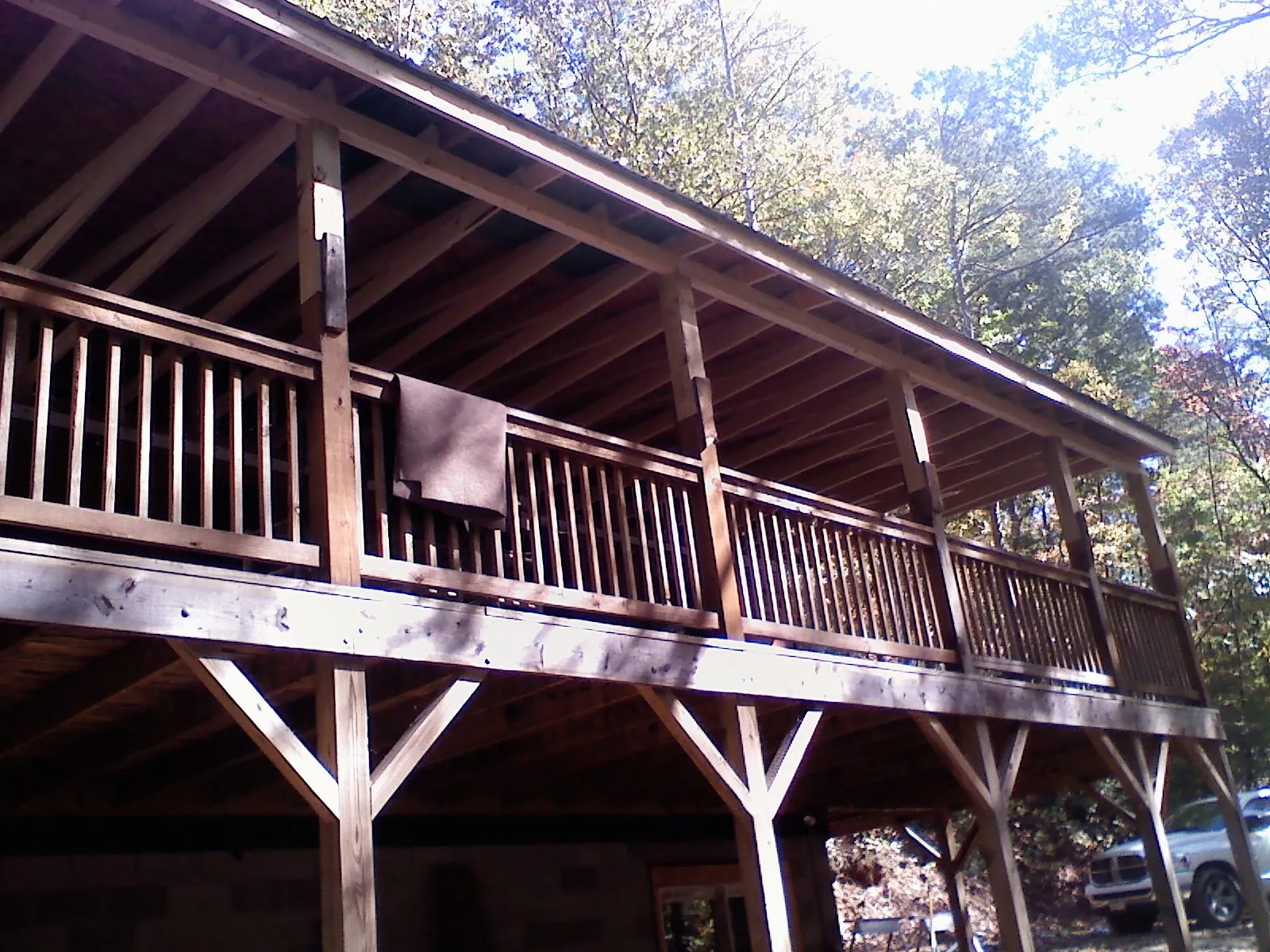 Timber framing under a new elevated porch and deck — Roof Leak Repair in Eastview by Roofing Brothers